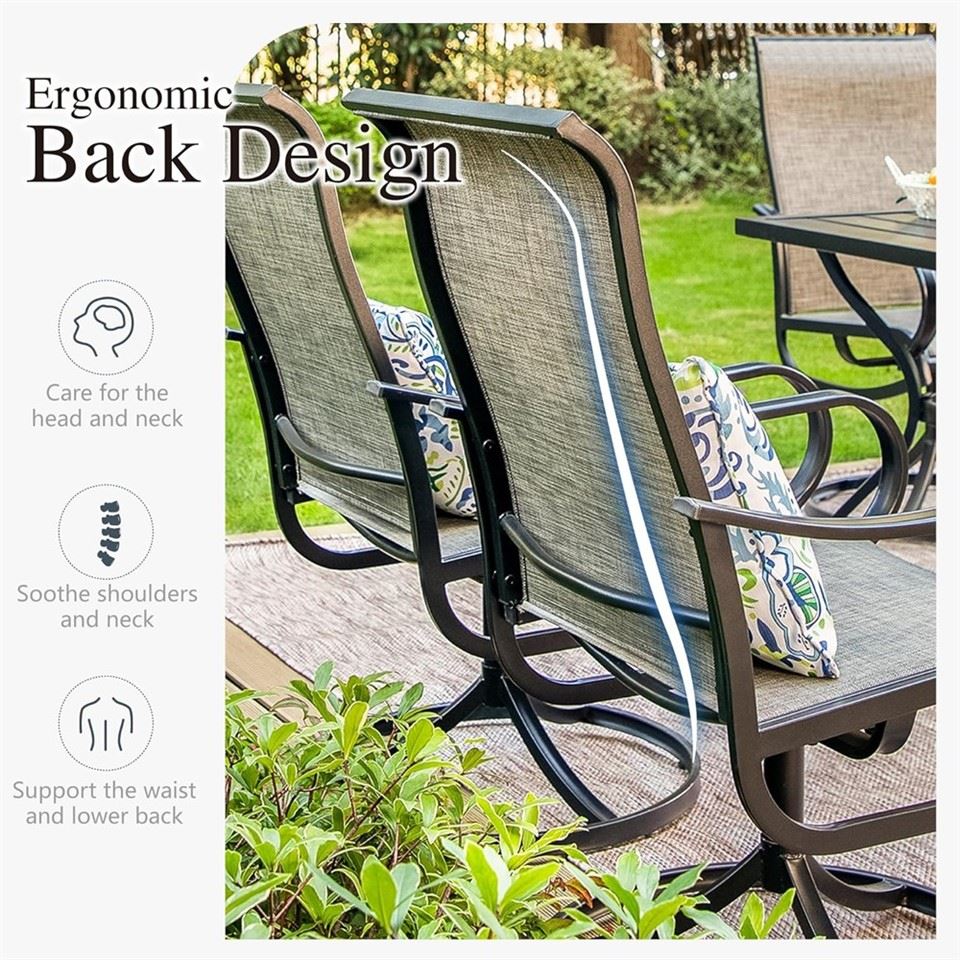 patio set with umbrella and chairs